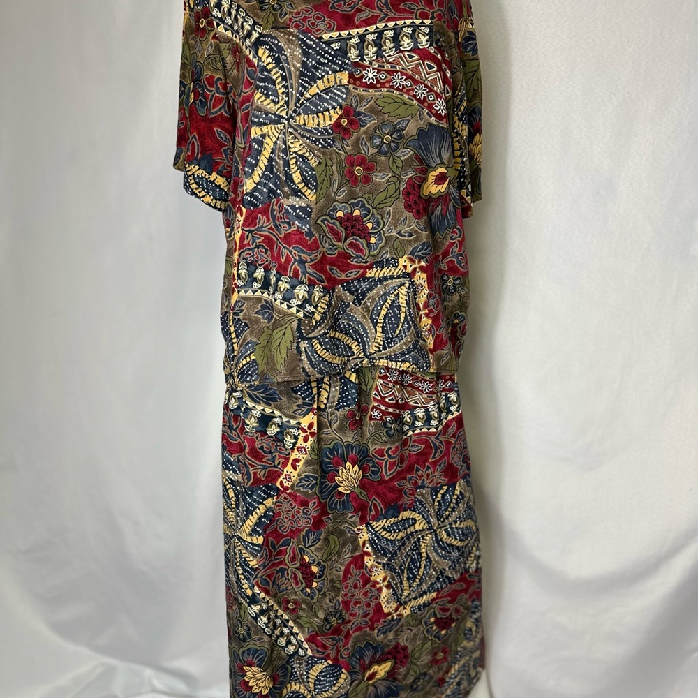 VINTAGE SAG HARBOR SKIRT SET SIZE LARGE Multicolored Rayon - Picture 4 of 7
